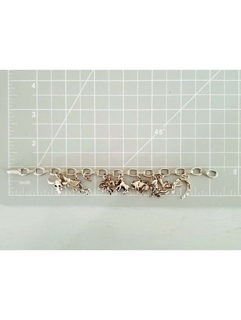 Vintage Silver-tone Western Charm Bracelet - Picture 6 of 6